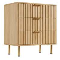 Mobile porta TV Garvee via camera da letto, moderno scanalato, 3 cassetti profondi, ecologico, impermeabile, versatile, nero