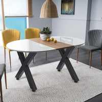 Gambe per tavolino da caffè in metallo Garvee da 16" a forma di X, resistenti, regolabili, nere, per mobili fai da te