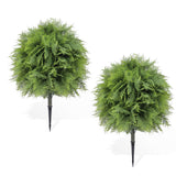 Garvee 2 Piante Artificiali di Felce Topiaria, Resistente UV, Facile Installazione, Materiale PE, Per Interni ed Esterni, Verde Naturale