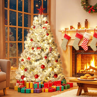 Albero di Natale artificiale Garvee da 180 cm con 250 rami LED in PE/PVC per soggiorno standard e illuminazione festiva