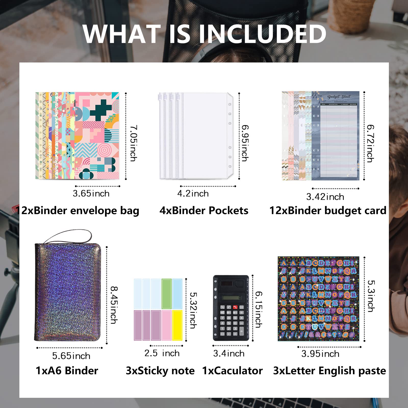 GARVEE Budget Planner A6 Raccoglitore ad anelli multifunzionale con scomparti per denaro con cerniera Organizzatore per budget e risparmio