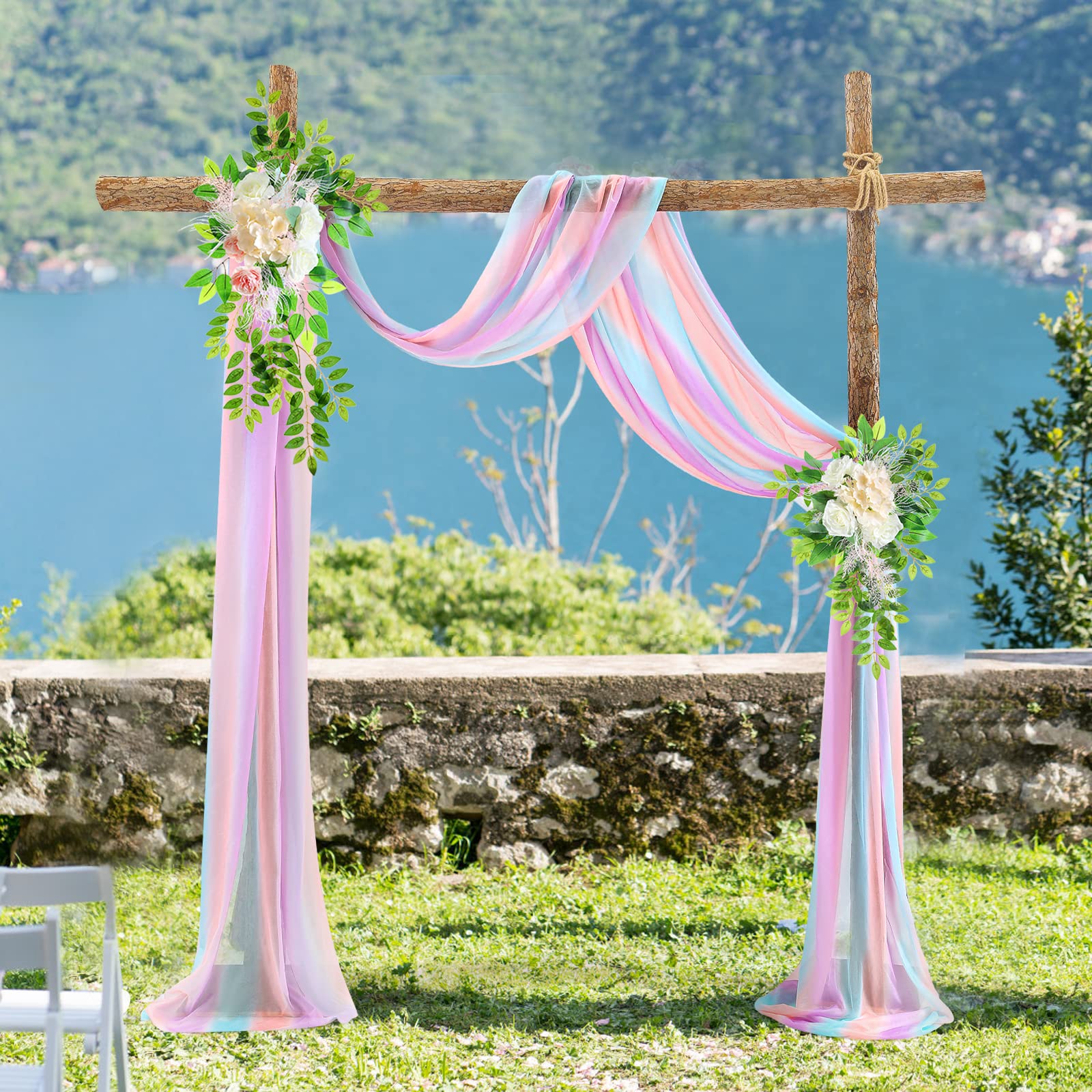Garvee Wedding Arch Draping Fabric Tulle Contrast Colour Outdoor Backdrop 2FTx18FT Riutilizzabile Spruzzabile con Acqua Versatile