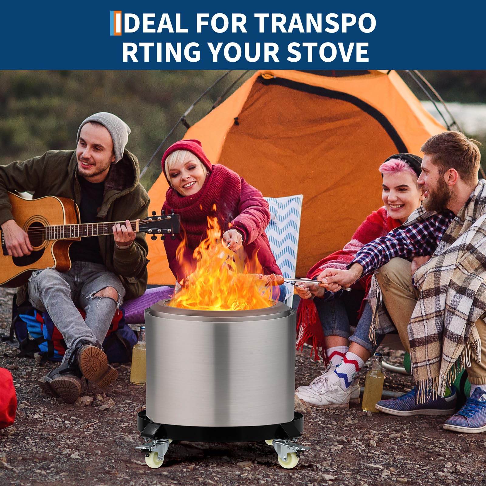 Carrello per Fusti Acciaio Garvee 55 Galloni con Rinforzi e Ruote Girevoli | 1000 libbre | Ideale per Magazzino - Perfetto Regalo Festa del Papà