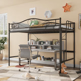 Garvee Letto a Soppalco Singolo in Metallo con Scala Integrata e Sponda di Sicurezza per Camere Salvaspazio, Portata 181 kg, Nero