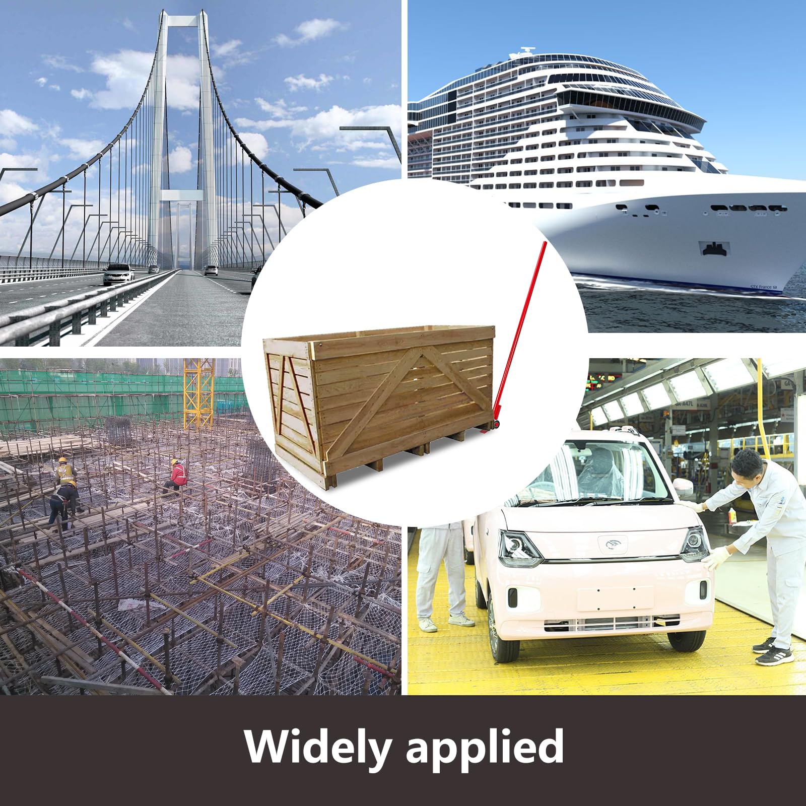 Garvee 3 T Prylever Bar per Festa del Papà - Capacità 6600 libbre, 5 Piedi, Acciaio al Carbonio Ergonomico con Ruote per Attrezzature Pesanti