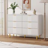 Garvee Kommode con 6 Cassetti Grande Capacità Design Moderno Legno Naturale Maniglie in Metallo per Camera e Soggiorno 100x40x75 cm Bianco - Weiß