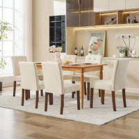 Set di 2 sedie da pranzo Garvee, moderne, imbottite, gambe in legno robusto, tessuto di lino, per sale da pranzo e bar, ergonomiche, leggere