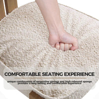 Set di 2 sedie da pranzo Garvee, tessuto bouclé, schienale ergonomico, schiuma comfort, gambe in legno di caucciù, moderne, bianche, per sala da pranzo e soggiorno