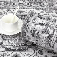 Tappeto GARVEE Classic Vintage Tradition, antiscivolo, resistente all'acqua e alle macchie, lavabile, per interni ed esterni, 160 x 230 cm, grigio