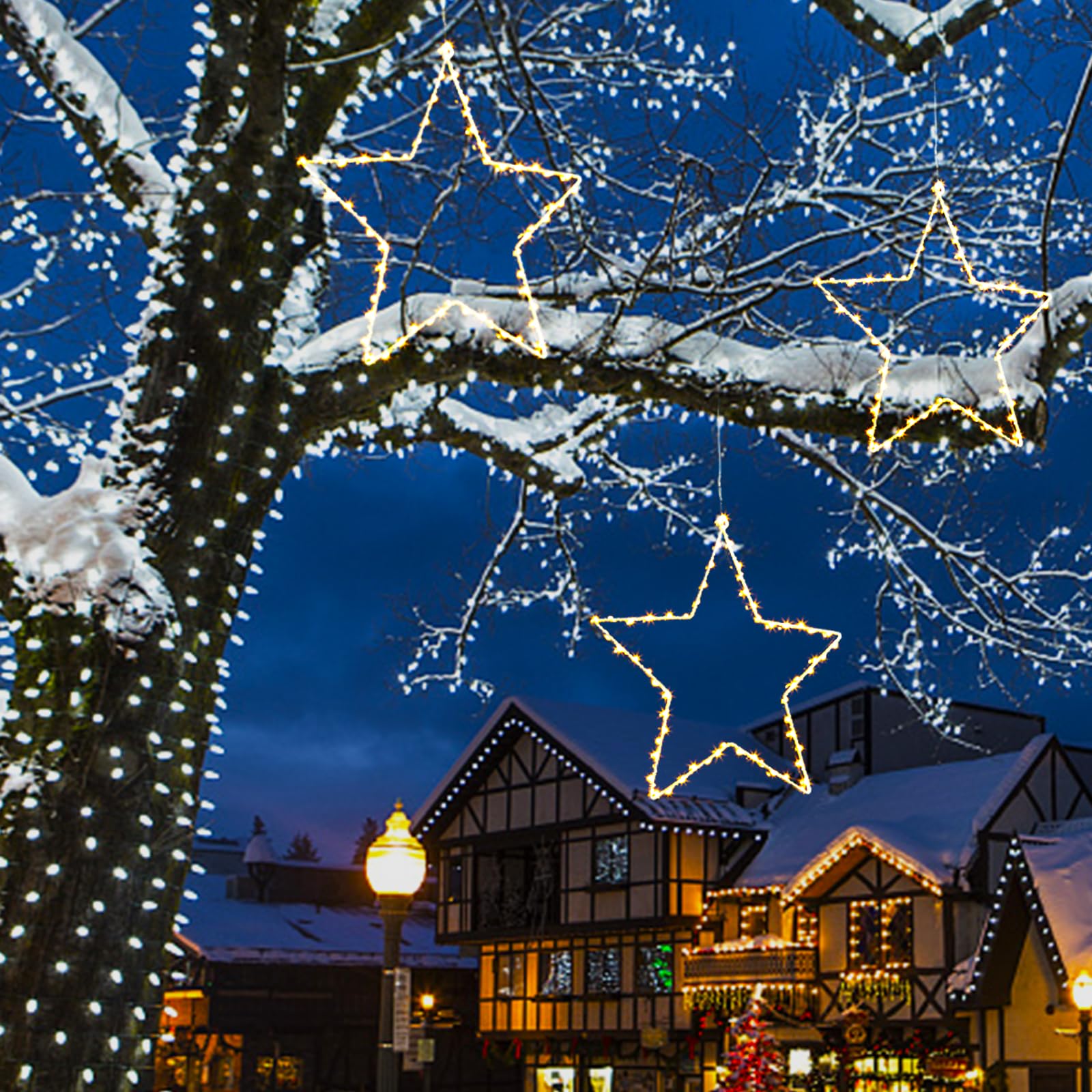 Garvee Star String Lights LED bianco caldo a batteria per camera da letto e giardino 31x33 cm luce soffusa