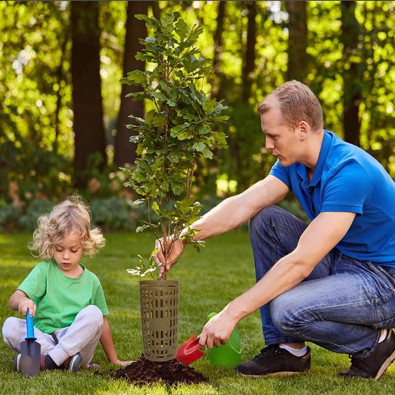 Garvee Set da 10 pezzi di protezioni per tronchi d'albero, guaine protettive espandibili per alberi, resistenti ai raggi UV, marrone, 25x37 cm, protezione contro gli animali che brucano