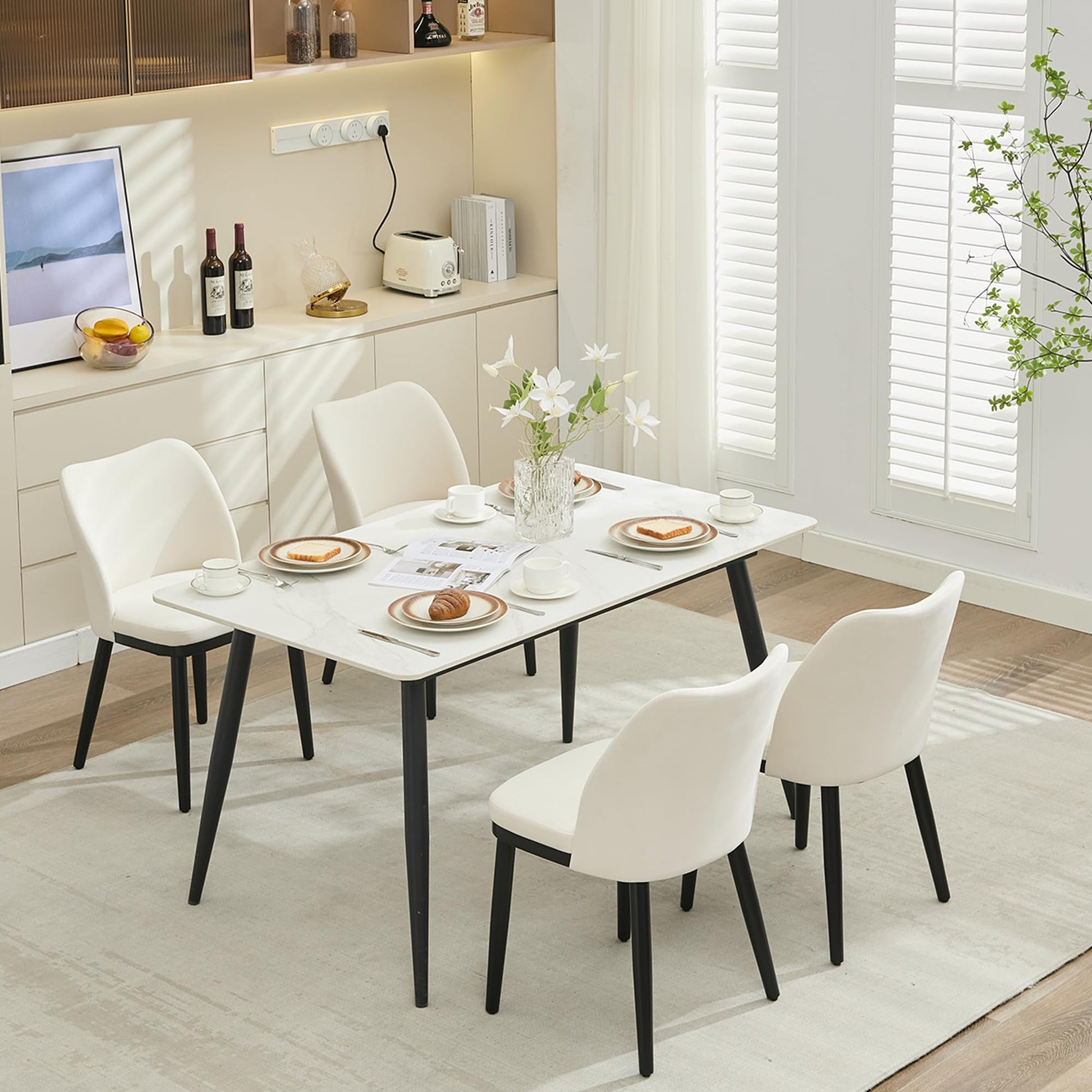 Set di 2 sedie da pranzo in velluto Garvee con schienale a forma di cuore, seduta imbottita, gambe in legno, per cucina e ristorante, comode e stabili