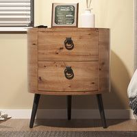 Tavolino rotondo Garvee con cassetti, pianoforte in legno, viola in metallo, per soggiorno e camera da letto, 18.5'' rotondo, design moderno