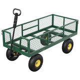 Garvee Carrello da Giardino 408 kg per Festa del Papà - Manici Regolabili, Telaio in Acciaio, Lati in Rete Rimovibili, Pneumatici 25,4 cm, Versatile per Giardino e Fattoria - Verde