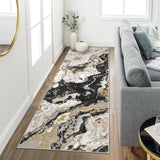 Garvee Tappeto Moderno Lavabile in Perlenvelours Morbido Antiscivolo Nero 80x150cm per Soggiorno e Camera - Black