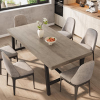 Tavolo da pranzo industriale Garvee per 6-8 persone con robusta struttura in metallo, gambe regolabili, legno da 70,87", finitura marrone rustico, per cucina e sala da pranzo