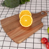 Tagliere per formaggi Garvee, tagliere in legno di acacia con manico per feste, 15x10 pollici, legno naturale, design reversibile
