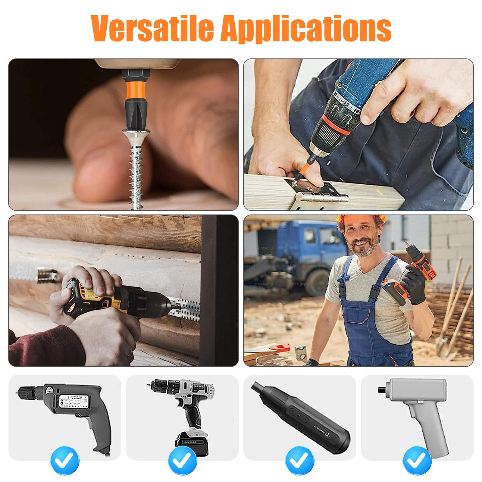 Garvee Set 12Pz Punte Cacciavite Impatto PH2 Magnetiche, Acciaio S2, Uso Professionale, 1/4" Esagono, Nero
