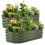 Garvee 2Packs Letto Da Giardino Rialzato Zincato 120x60x30cm - Acciaio Zincato Resistente Alla Ruggine Per Orto, Fiori, Erbe - Facile Montaggio Sicuro - Verde