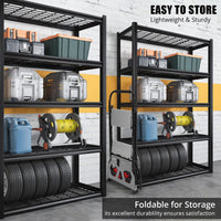 Garvee 2 in 1 scala pieghevole in alluminio e carrello a mano con capacità di 220 libbre, ruote pieghevoli, pedali antiscivolo per casa e cucina, portatile, leggero
