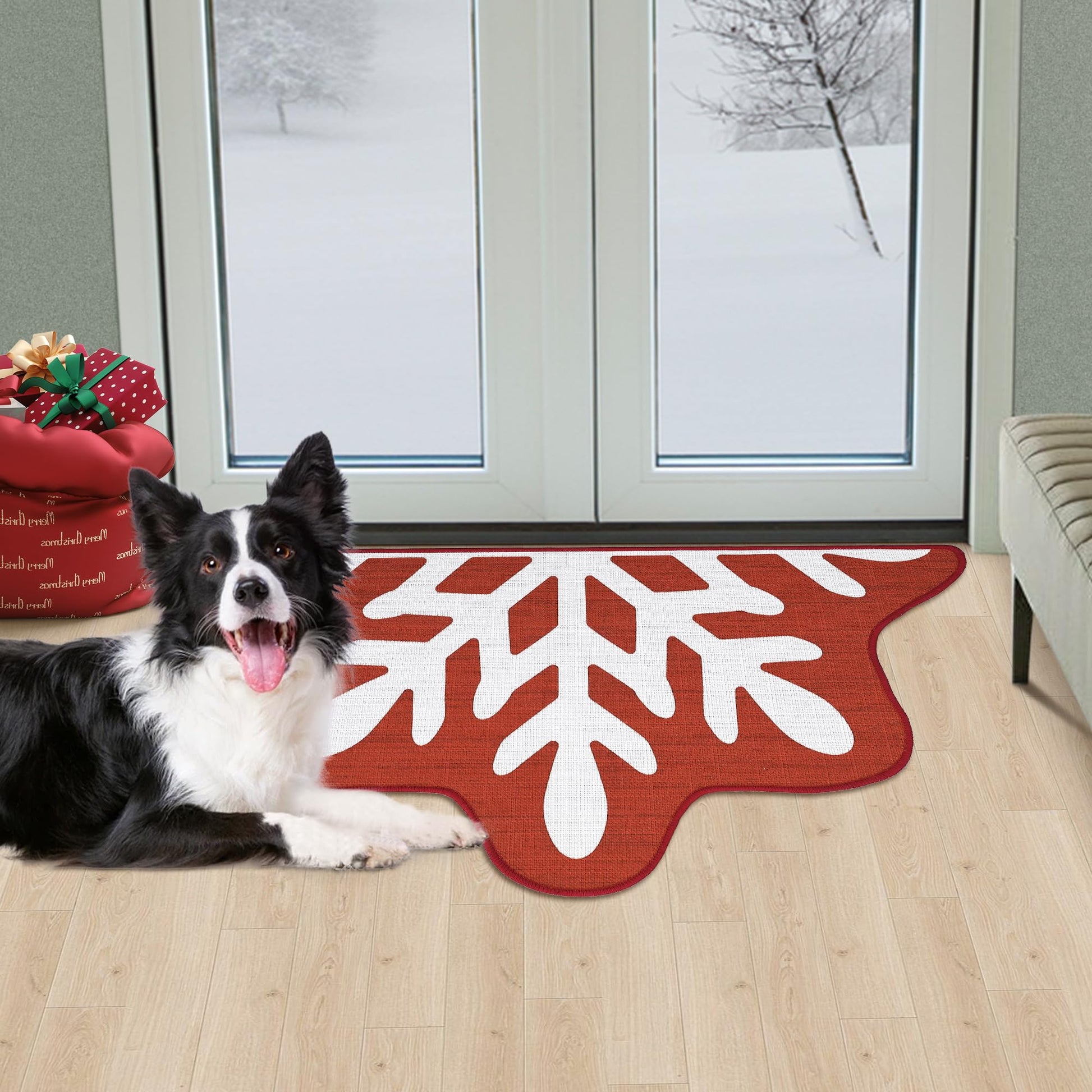 Zerbino decorativo natalizio Garvee Snow Welcome Mat per interni 50 x 80 cm multicolore