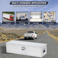 Cassetta portautensili in alluminio Garvee per camion con 2 scatole metalliche, robusta, con serratura, resistente alle intemperie, 36"x15"x14", argento, per pick-up, rimorchi, camper