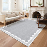 Garvee Tappeto Lavabile per Soggiorno Antiscivolo Resistente alle Macchie Basso Pelo Pearl-Velours Grigio 160x230cm Per Camera e Ufficio - Grigio