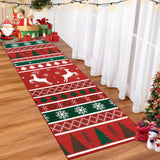 Tappeto natalizio Garvee, antiscivolo in microfibra, morbido, 60x230 cm, soggiorno, camera da letto, moderno, fiocco di neve, alce - Rosso