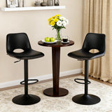 Garvee Set 2 Sgabelli Da Bar In Pelle Cerata, Altezza Regolabile, Girevoli 360°, Acciaio, Industriale, Cucina E Lounge, Nero