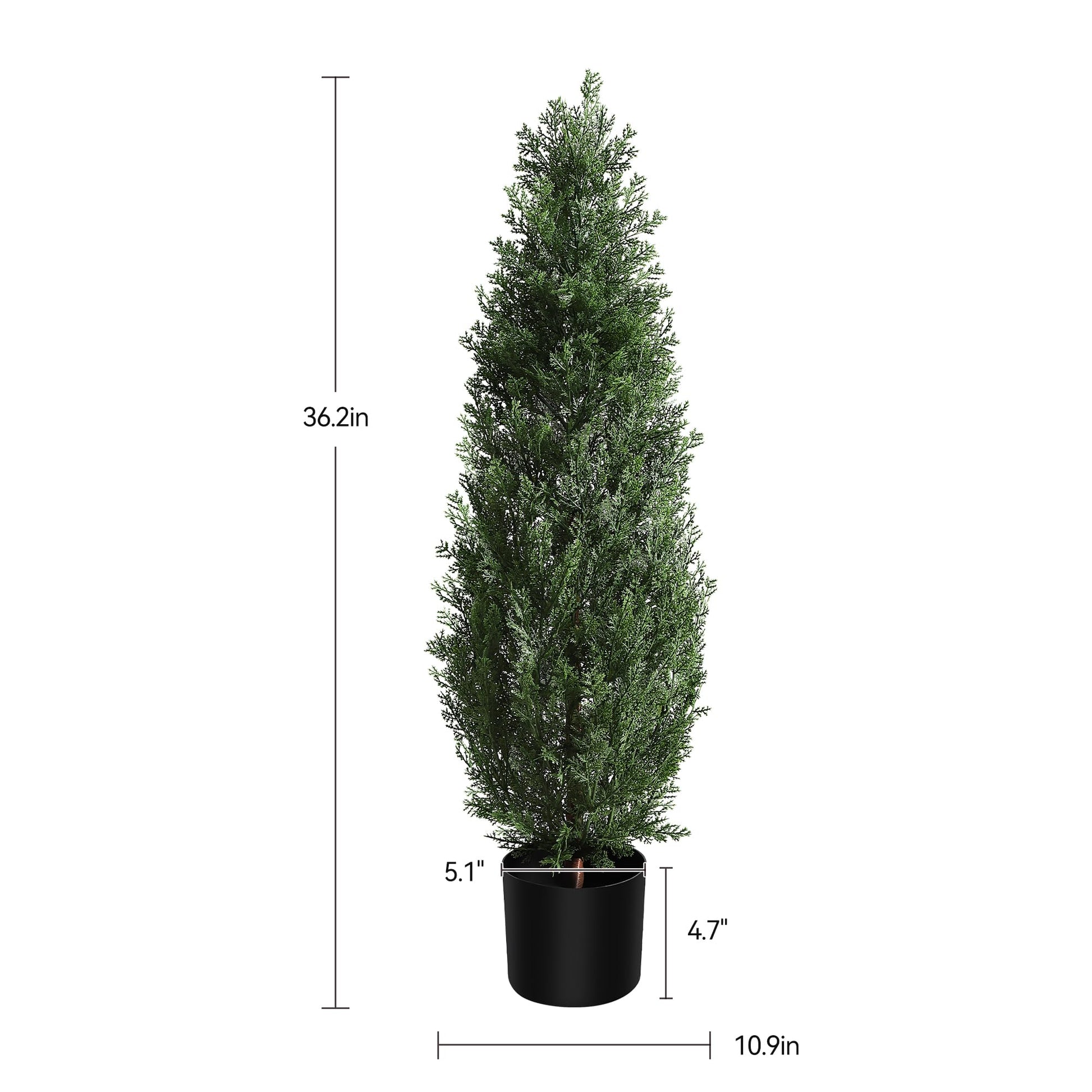 Garvee - Topiaria artificiale in cedro, confezione da 2, 91 cm, resistente ai raggi UV, realistica, a bassa manutenzione, resistente alle intemperie, per giardino e uso interno, verde