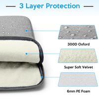 Borsa/custodia per laptop Garvee da 13 pollici per MacBook Pro 2020 M1-2016 ultrasottili, grigio