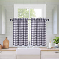 GARVEE Tende corte a quadri grigi Buffalo in poliestere impermeabile per cucina, bagno e soggiorno, 28"x24"