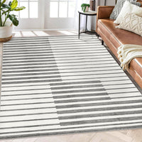 Tappeto Garvee lavabile a pelo corto 120x170cm grigio chiaro per soggiorno, camera da letto, ufficio, arredamento per la casa