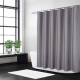 Garvee Luxuriöser Hotel-Duschvorhang 240GSM Schweres Leinenähnliches Polyester, Wasserabweisend, Mit Metallösen & Haken, Grau, 280x200 cm, Badezimmer - Caffè leggero