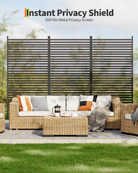 Schermo per la privacy da esterno Garvee con supporto, 35x70 pollici, recinzione AC, rivestimento per attrezzature da piscina, resistente alle intemperie, copertura per bidoni da giardino