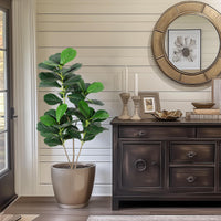 Albero di fico artificiale Garvee da 4 piedi con vaso in PP nero per la decorazione di casa e ufficio, design realistico, facile da pulire, resistente alle intemperie, materiale in seta