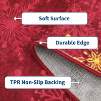Tappeto natalizio Garvee 60 x 180 cm rosso lavabile antiscivolo per soggiorno camera da letto cucina ingresso