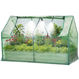 Garvee Letto Da Giardino Rialzato 72"x36"x12" Con Copertura Apex, Sistema Irrigazione Integrato, Acciaio Verniciato 0.6mm, Rete Antinsetti, Orto E Fiori, Verde - Beige-Apex