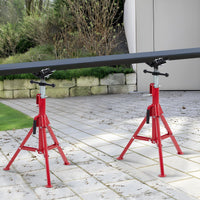 Supporto per carrello portatubo Garvee V-Head in acciaio al carbonio per impieghi gravosi, altezza regolabile, 28-52 pollici, pieghevole, nero