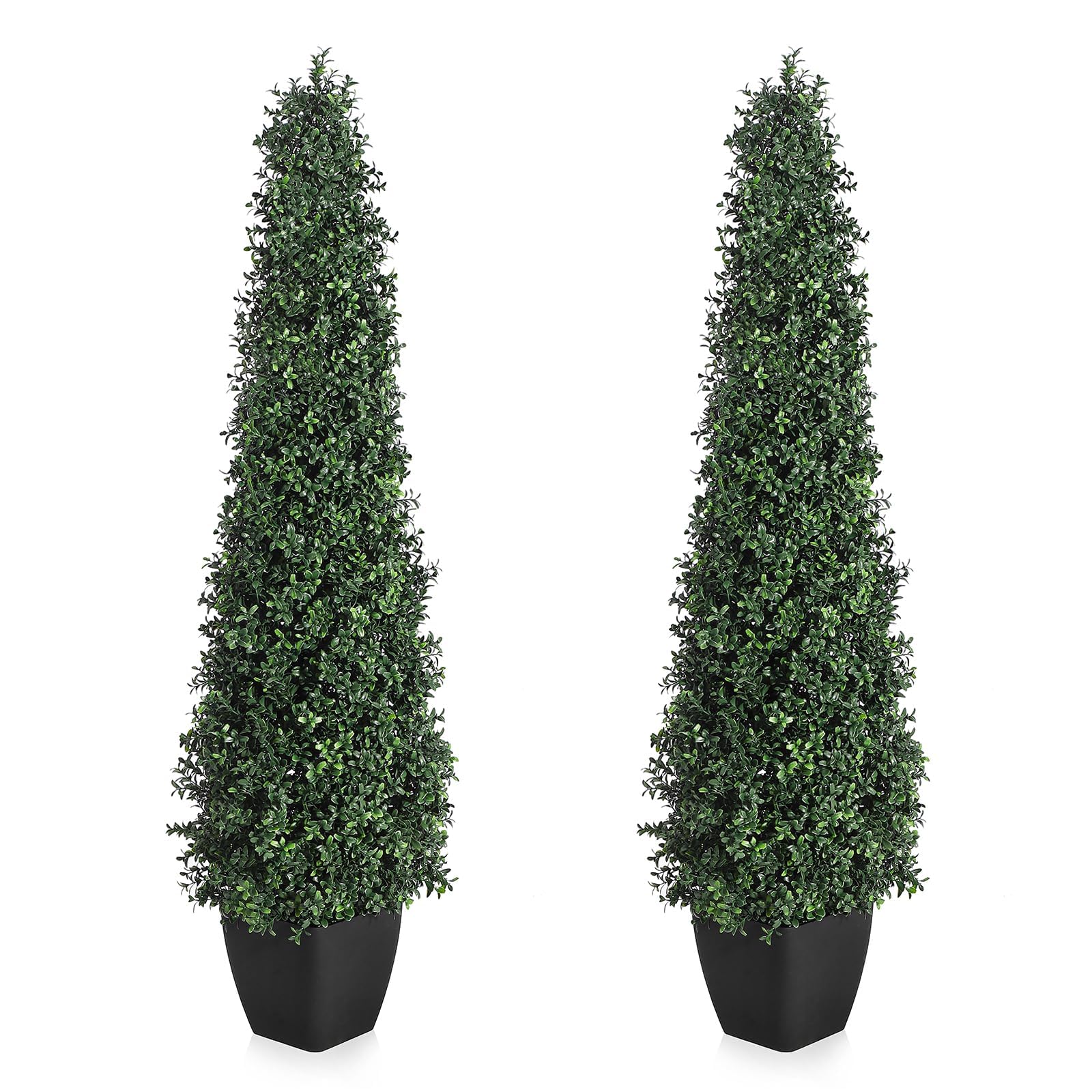 Garvee 5FT Artificiale Bosso Topiario Set da 2 Pezzi Resistente alle Intemperie Facile da Pulire per Uso Interno ed Esterno Verde