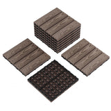 Garvee Piastrelle da Deck Interbloccanti in Legno Composito Resistente all'Acqua, Patio e Giardino, 30x30 cm, Caffè - Caffè