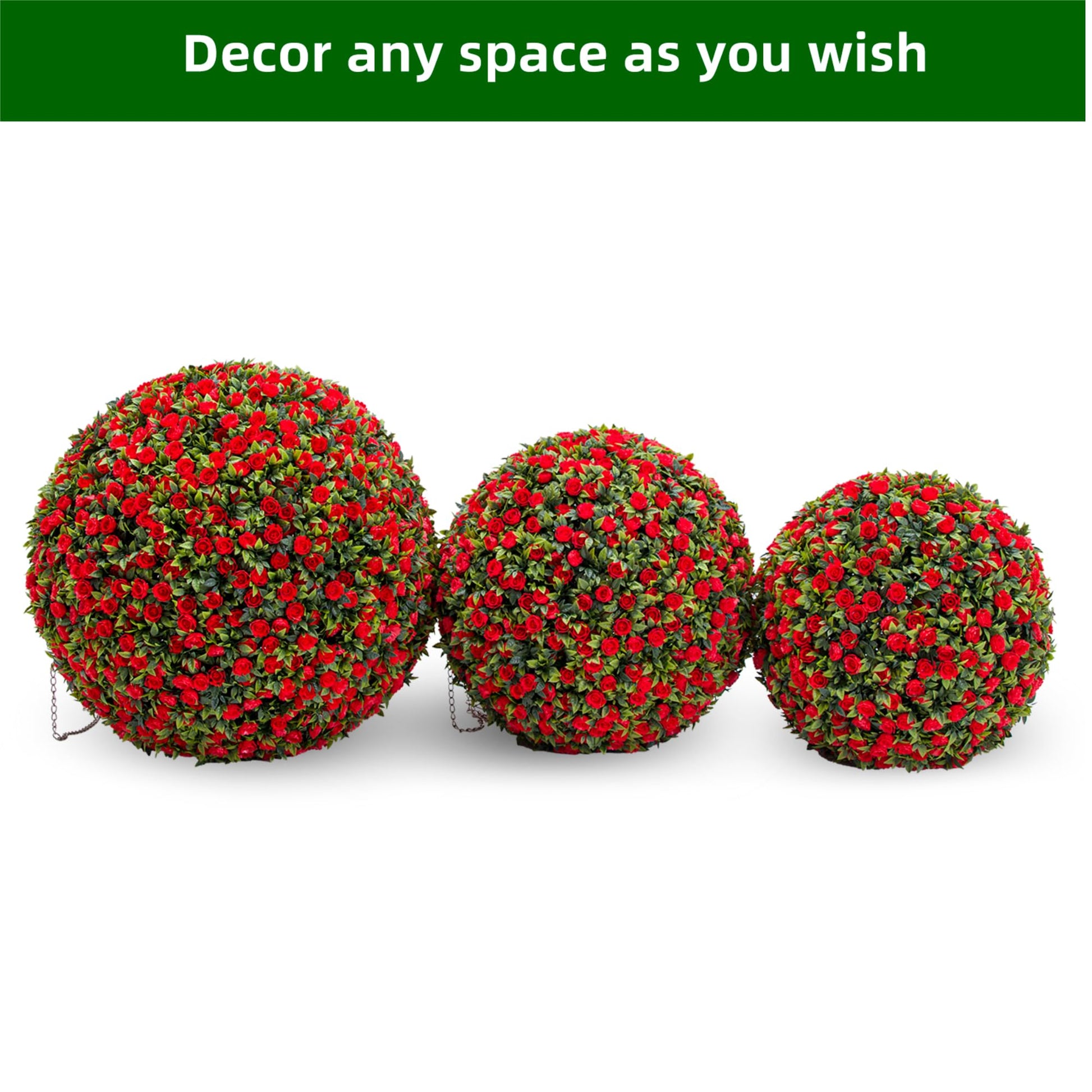 Garvee 17" palle di bosso artificiali, set di 2, materiale PE resistente alle intemperie e di facile manutenzione, per giardino, matrimonio, verde