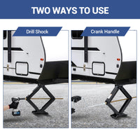 Stabilizzatore per rimorchio da camper Garvee, cric a forbice, capacità di sollevamento di 7500 libbre, altezza regolabile, 4"-24" in acciaio verniciato a polvere per campeggio in roulotte