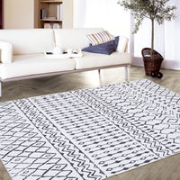 Tappeto Garvee Boho, tappeto moderno neutro per camera da letto, soggiorno, sala giochi, 120x170 cm, beige