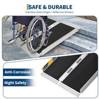 Rampa per sedia a rotelle in alluminio Garvee da 2 piedi: rampa portatile leggera per gradini, soglie delle porte e auto con capacità di 600 libbre, ideale per sedie a rotelle, deambulatori e passeggini