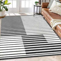 Tappeto a pelo corto Garvee 160x230 nero lavabile soggiorno camera da letto antiscivolo moderno