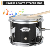 Garvee Junior Batteria da 3 pezzi con piatti, tom, grancassa, legno, pedale per grancassa, bacchette e sgabello per camerette di bambini e principianti, nero, 29 pollici