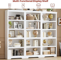 Garvee Libreria Rustica Alta 75" in MDF con 2-6 Ripiani Regolabili, Anti-Ribaltamento, Multiuso per Soggiorno e Studio, Design Elegante, Colore Neutro