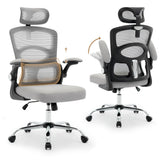 Garvee Sedia da Ufficio Ergonomica con Schienale Alto e Supporto Lombare, Mesh Traspirante, Regolabile per Casa e Gaming, Nero, Taglia Unica - Grey