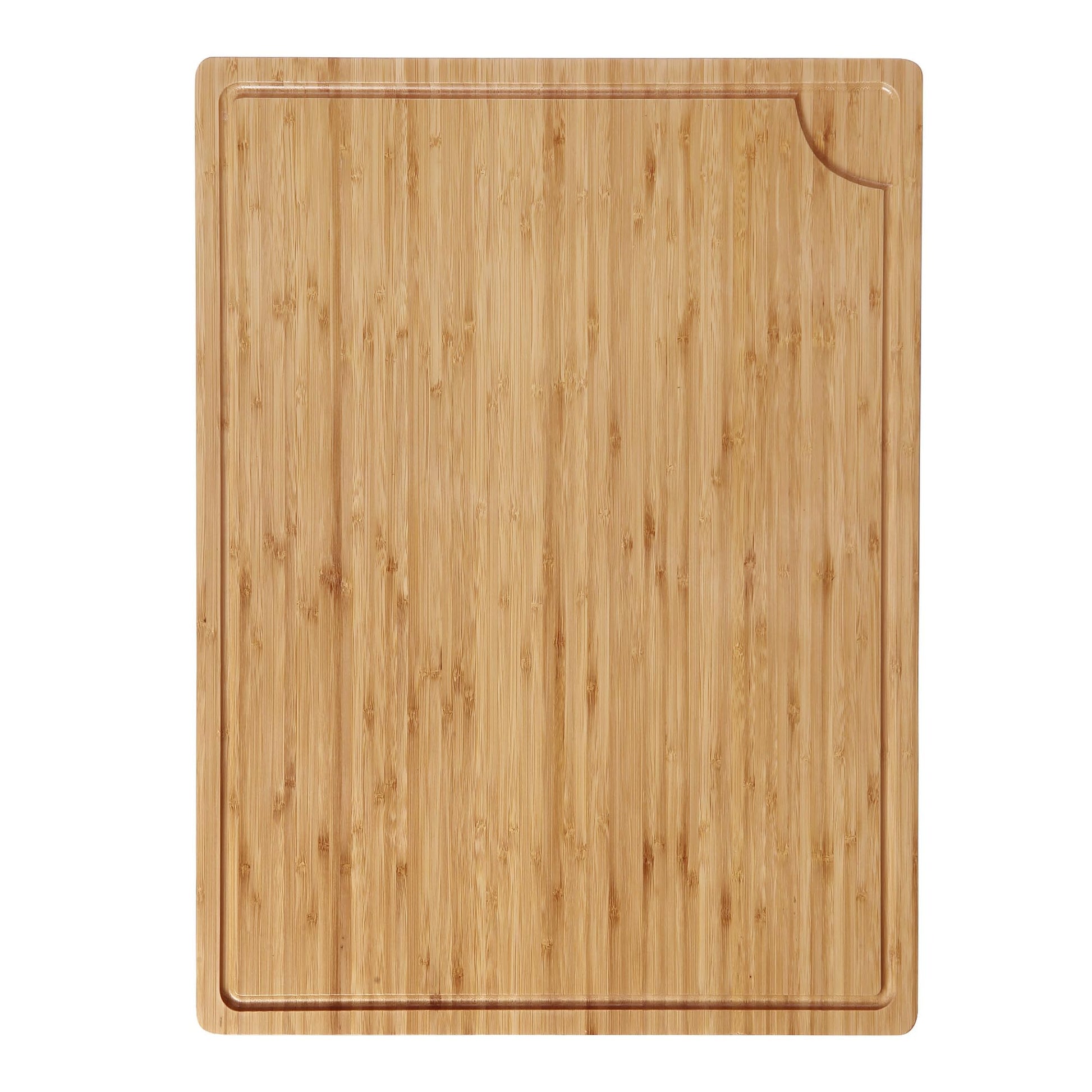 Tagliere in legno Garvee 24x18 pollici in bambù con scanalatura per il succo, adatto ai coltelli per l'uso in cucina, versatile, spesso 0,8 pollici, colore naturale